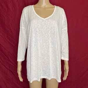 Attention Soft and Cozy V-Neck ¾ Drop Sleeve Light Knit Oversized Blouse XL